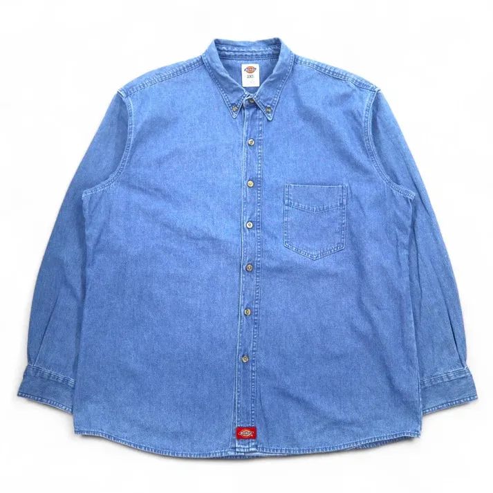 CAMISA DICKIES MANGA LARGA PARA CABALLERO AZUL INDIGO LAVADO