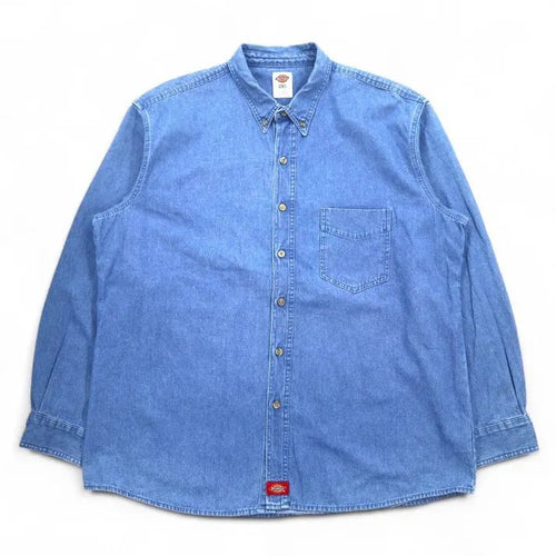 CAMISA DICKIES MANGA LARGA PARA CABALLERO AZUL INDIGO LAVADO
