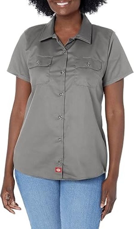 CAMISA DE TRABAJO DICKIES MUJER MANGA CORTA GRAFITO