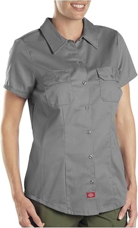 CAMISA DE TRABAJO DICKIES MUJER MANGA CORTA GRAFITO