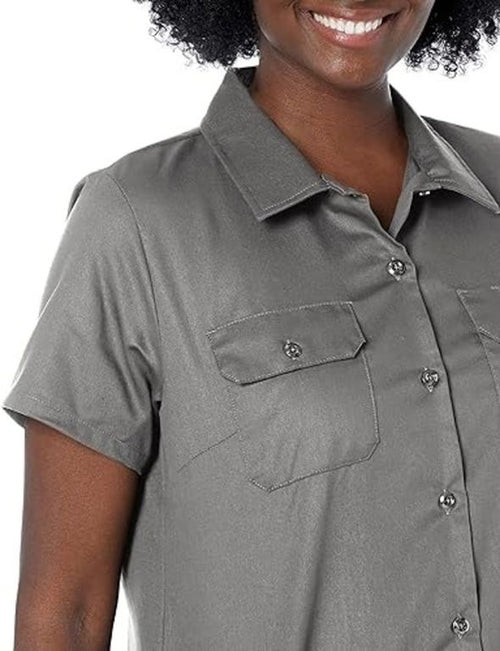 CAMISA DE TRABAJO DICKIES MUJER MANGA CORTA GRAFITO