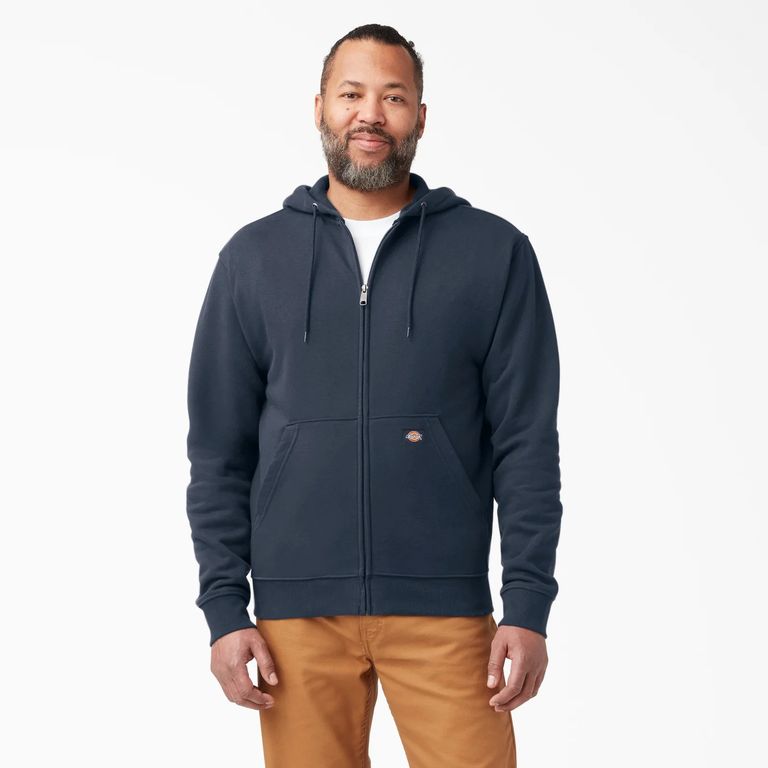 SUDADERA CON CAPUCHA CREMALLERA DICKIES FLEECE HOMBRE- AZÚL MARINO