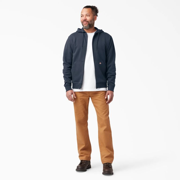 SUDADERA CON CAPUCHA CREMALLERA DICKIES FLEECE HOMBRE- AZÚL MARINO