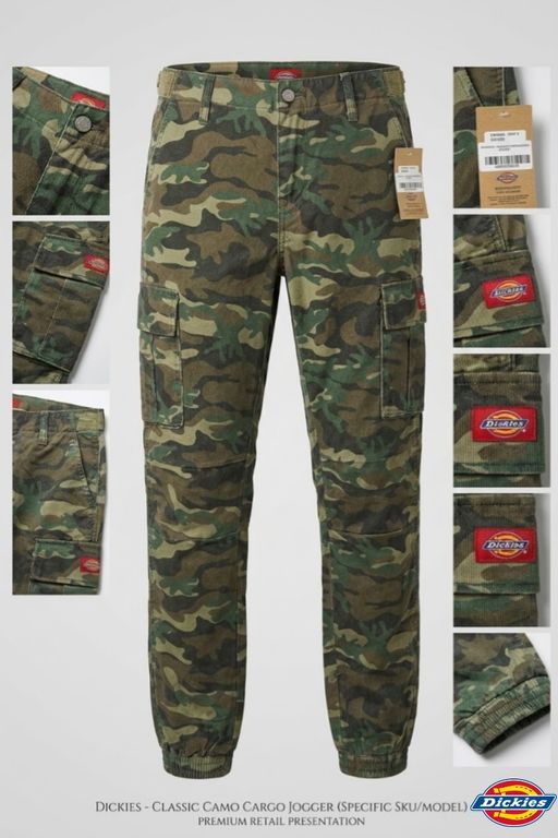 PANTALÓN CARGO JOGGER DICKIES MUJER CAMO OLIVO