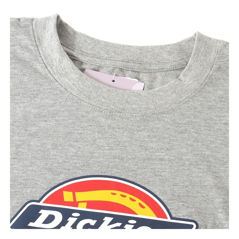 POLO  LOGO DICKIES MUJER MANGA CORTA  GRIS JASPEADO