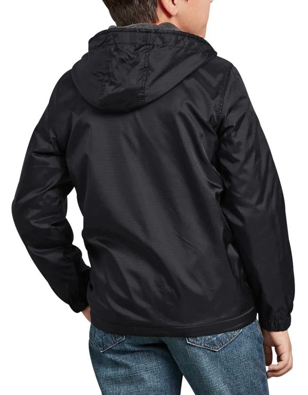 CASACA PARA NIÑO DICKIES NYLON CON CAPUCHA FORRADA  - NEGRO KJ237BK