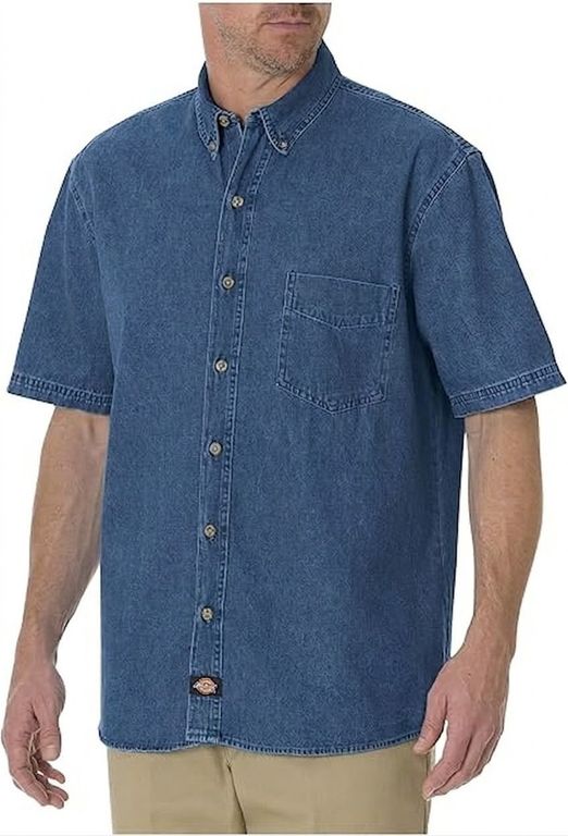 CAMISA DICKIES DENIM MANGA CORTA PARA HOMBRE COLOR AZUL INDIGO