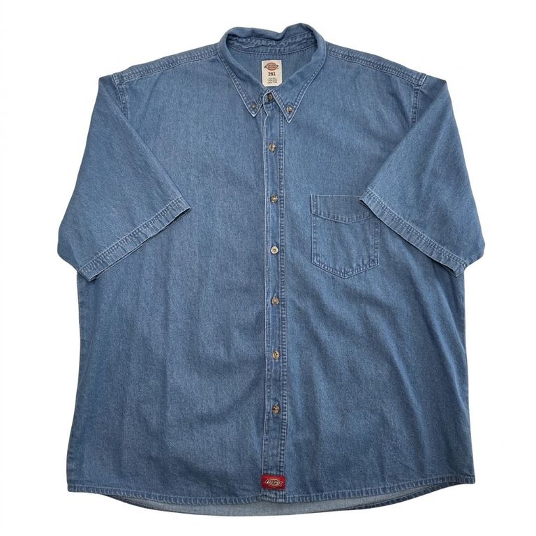 CAMISA DICKIES DENIM MANGA CORTA PARA HOMBRE COLOR AZUL INDIGO