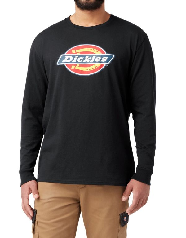 POLO GRÁFICO FIT ICON DICKIES MANGA LARGA HOMBRE -NEGRO