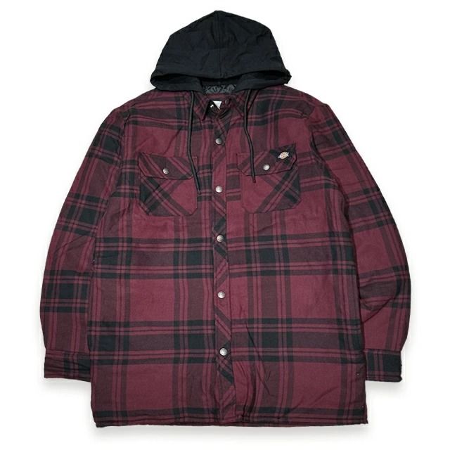 CASACA DE CAMISA CON CAPUCHA DICKIES HOMBRE NEGRO A CUADROS
