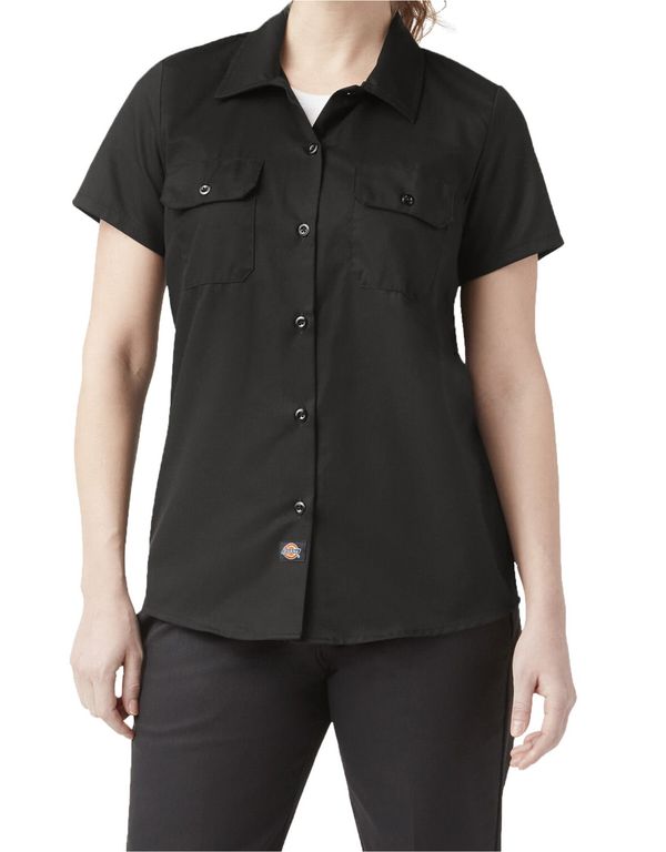 CAMISA FLEX DICKIES MUJER MANGA CORTA NEGRO