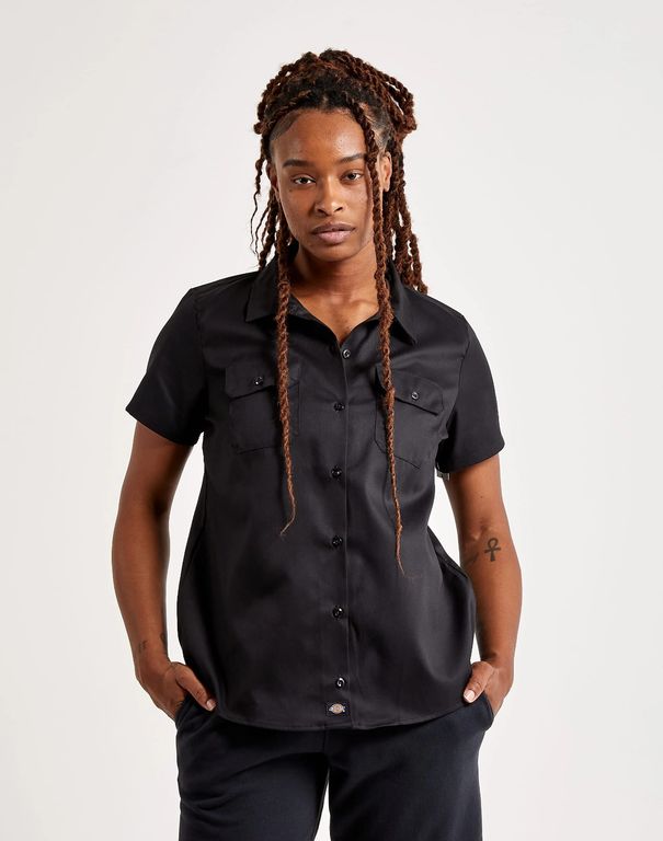 CAMISA FLEX DICKIES MUJER MANGA CORTA NEGRO
