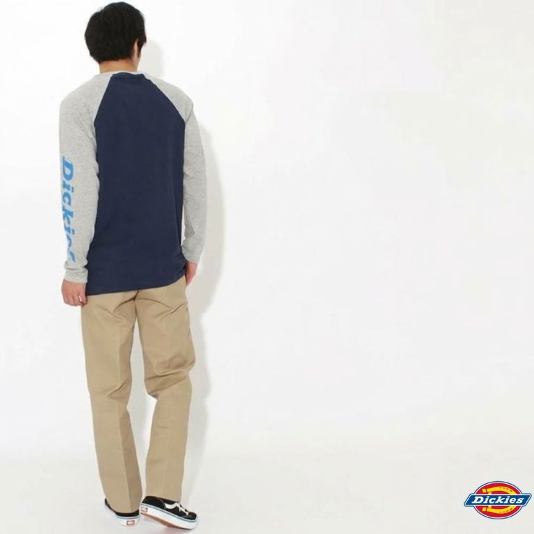 POLO DICKIES MANGA LARGA GRAPHIC BASEBALL HOMBRE - AZUL MARINOGRIS JASPEADO