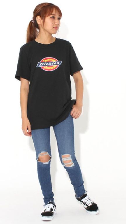 POLO  LOGO DICKIES MUJER MANGA CORTA -NEGRO  (FS45RKBK) 