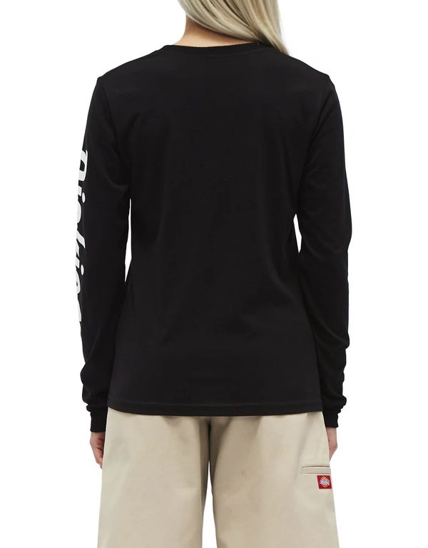 POLO PARA MUJER MANGA LARGA LOGO DICKIES NEGRO