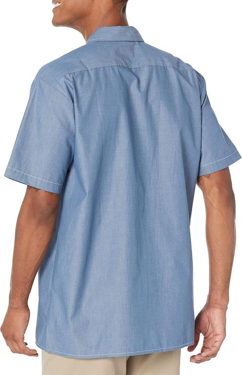 Camisa Dickies de trabajo cambray de manga corta azul