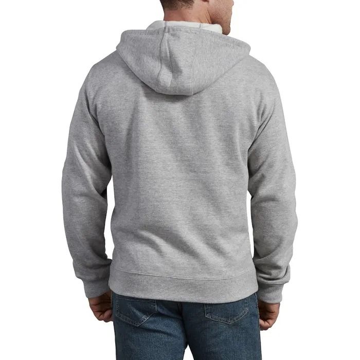 CASACA CON CAPUCHA CREMALLERA DICKIES FLEECE HOMBRE - GRIS JASPEADO