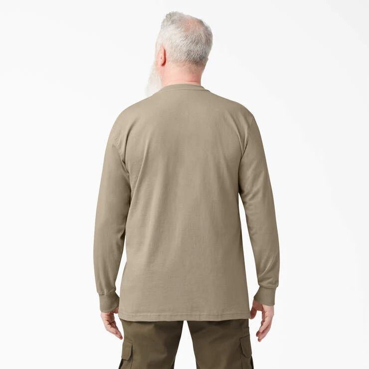 POLO DICKIES HENLEY PESADA PARA HOMBRE MANGA LARGA- DESERT CAQUI