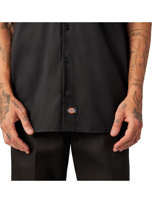 Camisa de trabajo de sarga de manga corta DICKIES negra