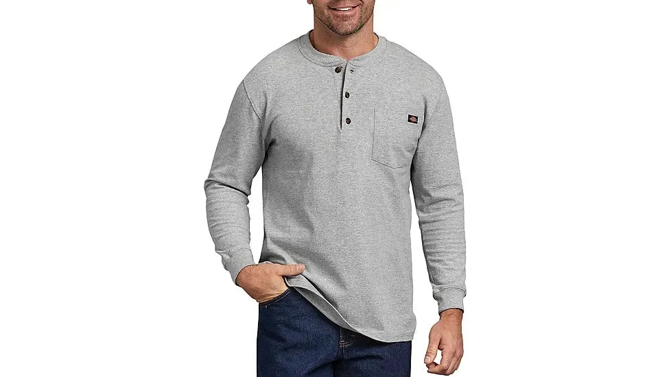 POLO MANGA LARGA DICKIES GRIS JASPEADO