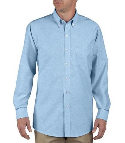CAMISA DICKIES DE CABALLERO OXFORD MANGA LARGA CON BOTONES COLOR AZÚL CLARO