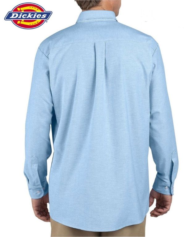 CAMISA DICKIES DE CABALLERO OXFORD MANGA LARGA CON BOTONES COLOR AZÚL CLARO