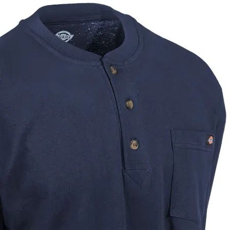 POLO DICKIES HENLEY PESADA PARA HOMBRE MANGA LARGA-AZUL MARINO