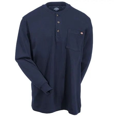 POLO DICKIES HENLEY PESADA PARA HOMBRE MANGA LARGA-AZUL MARINO