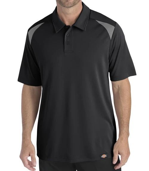POLO MANGA CORTA DICKIES PARA HOMBRE COLOR NEGRO CON DETALLES PLOMOS