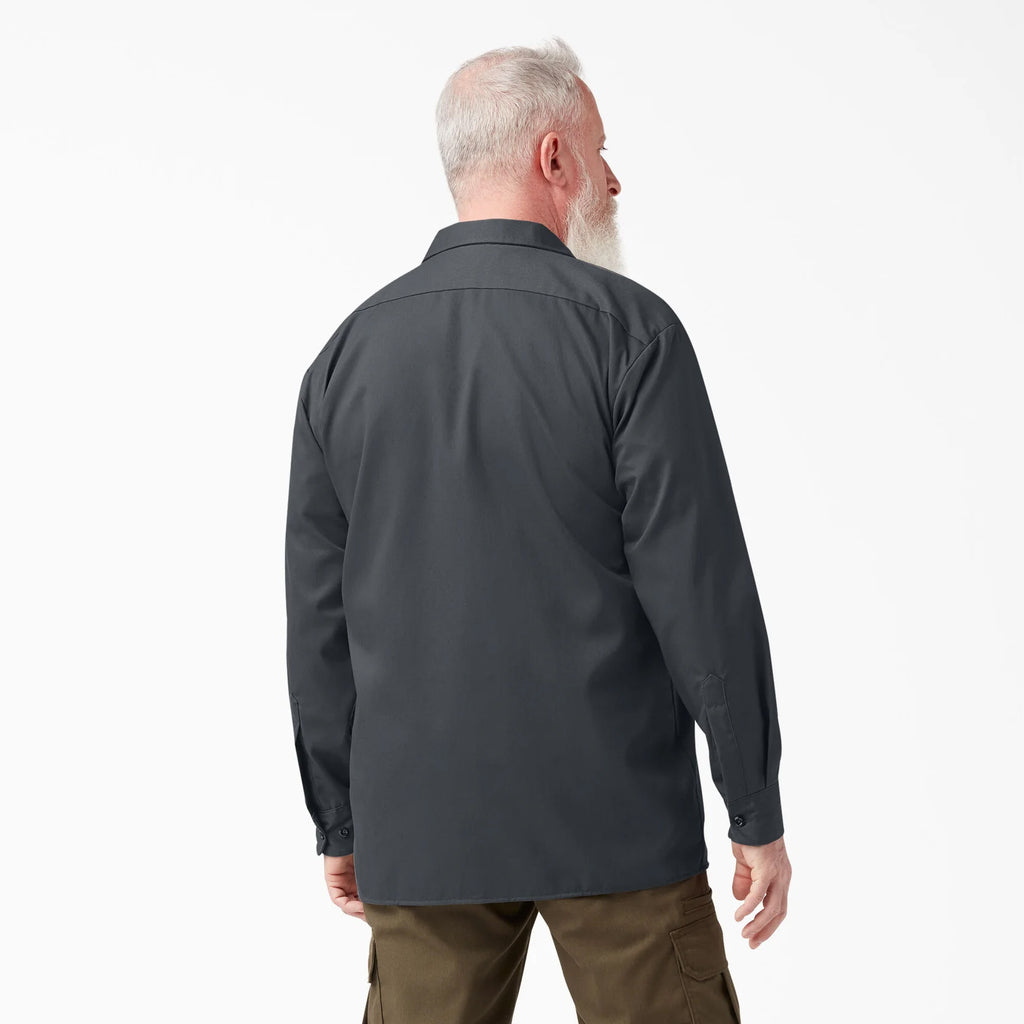 CAMISA DICKIES DE TRABAJO PARA HOMBRE MANGA LARGA COLOR  CARBON