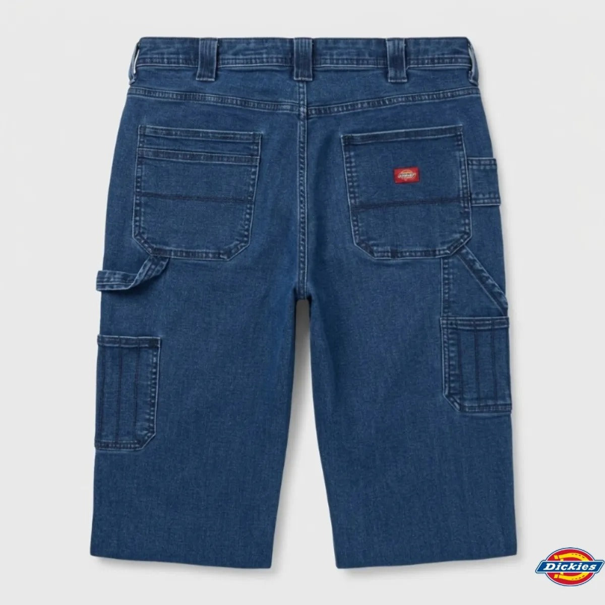 PANTALÓN CARPINTERO MEZCLILLA DOBLE FRENTE MUJER- AZÚL OSCURO STONEWASHED FD250DSW