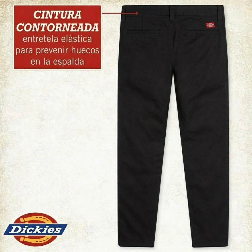 PANTALON TWILL STRECH  DICKIES MUJER/ NEGRO  LAVADO