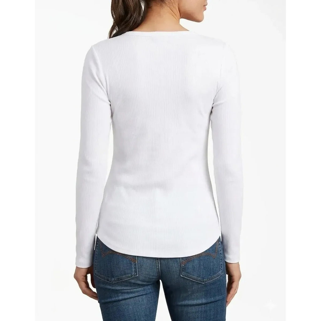 POLO HENLEY DICKIES MANGA LARGA MUJER -BLANCO OPACO FL097WQ