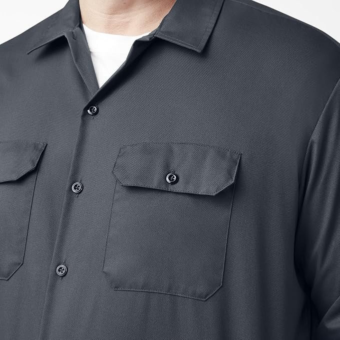 CAMISA DICKIES TWILL HOMBRE MANGA LARGA COLOR CARBON WL675CH