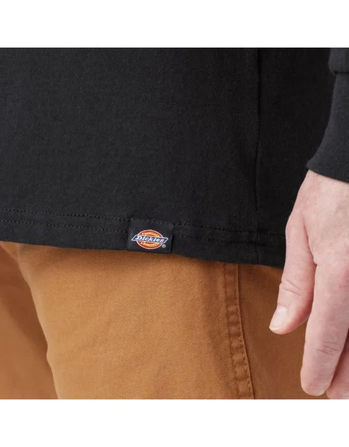 POLO MANGA LARGA DICKIES NEGRO CON LOGO BLANCO