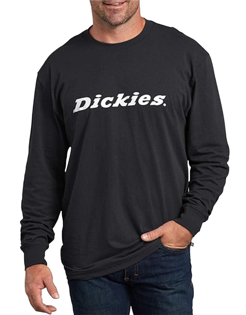 POLO MANGA LARGA DICKIES NEGRO CON LOGO BLANCO