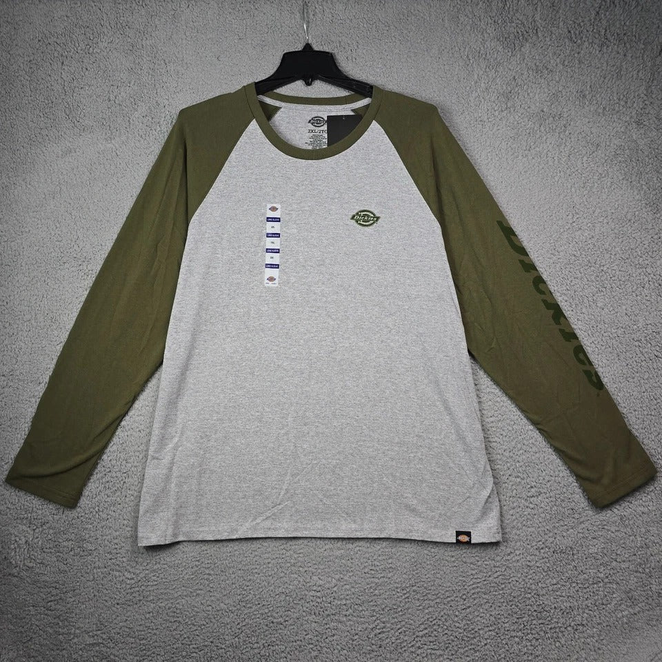 POLO DICKIES MANGA LARGA GRIS CON VERDE