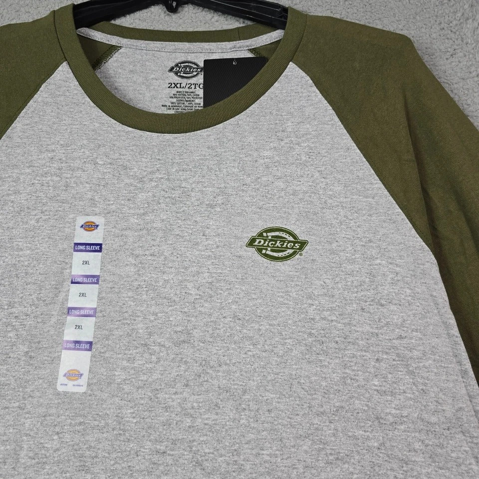 POLO DICKIES MANGA LARGA GRIS CON VERDE