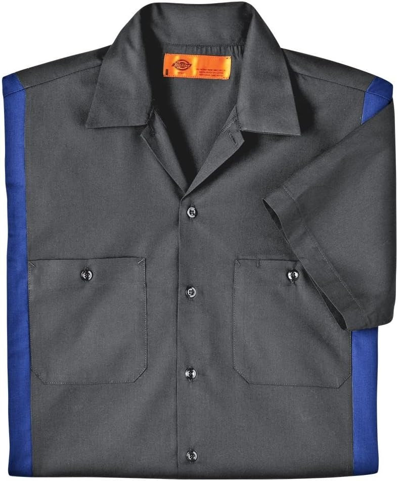 Camisa industrial Dickies de Color Plomo y Azul LS524CHRB