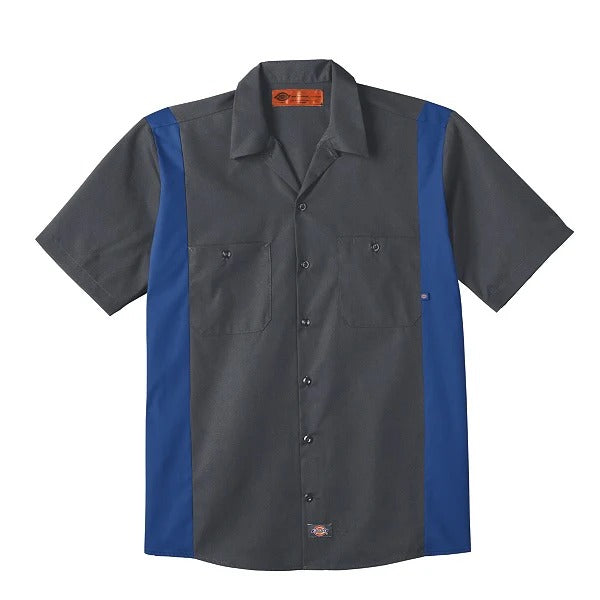 Camisa industrial Dickies de Color Plomo y Azul LS524CHRB