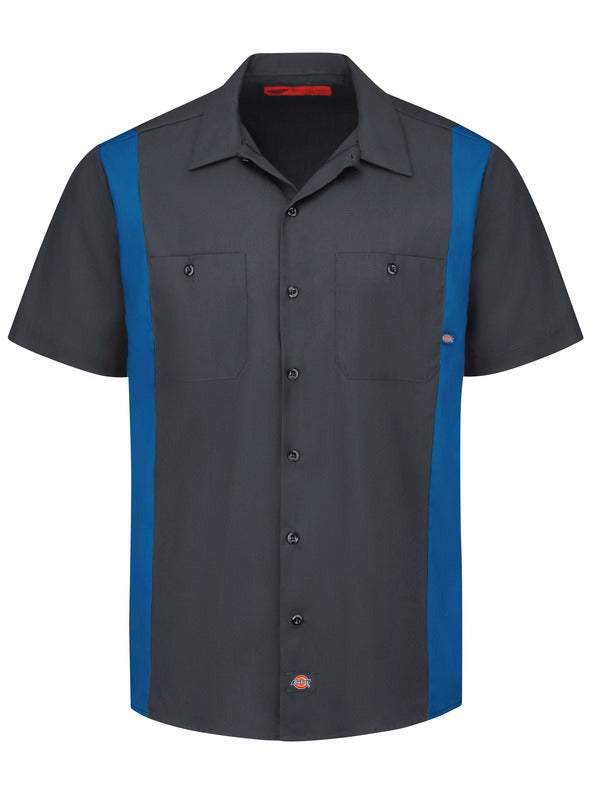 Camisa industrial Dickies de Color Plomo y Azul LS524CHRB