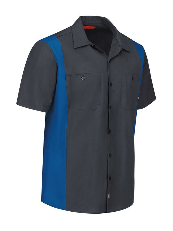 Camisa industrial Dickies de Color Plomo y Azul LS524CHRB