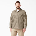 Camisa de trabajo Dickies de sarga flexible manga larga para hombre color arena del desierto