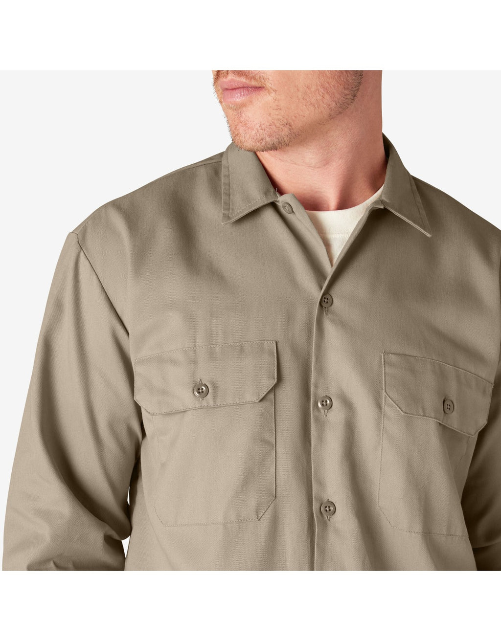 Camisa de trabajo de manga larga DICKIES color arena del desierto
