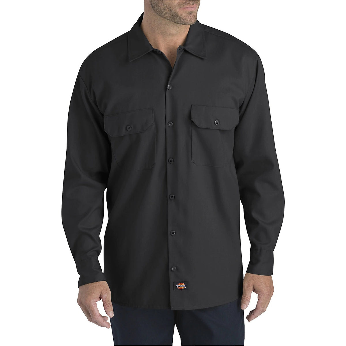 Camisa de trabajo de sarga de manga larga y corte relajado FLEX