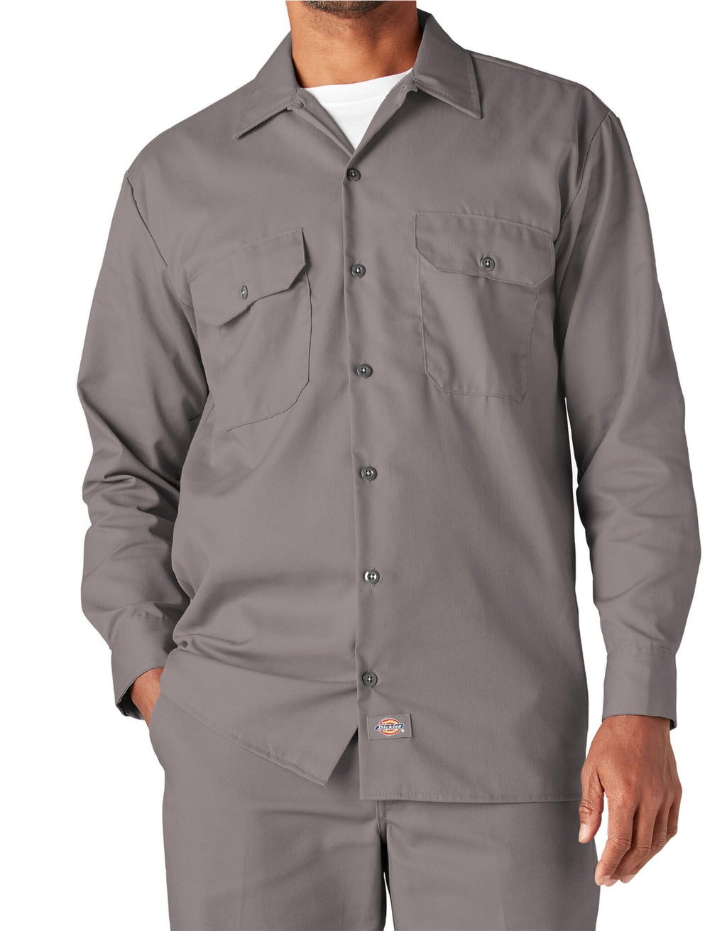 CAMISA DICKIES MANGA LARGA GRIS PLATA
