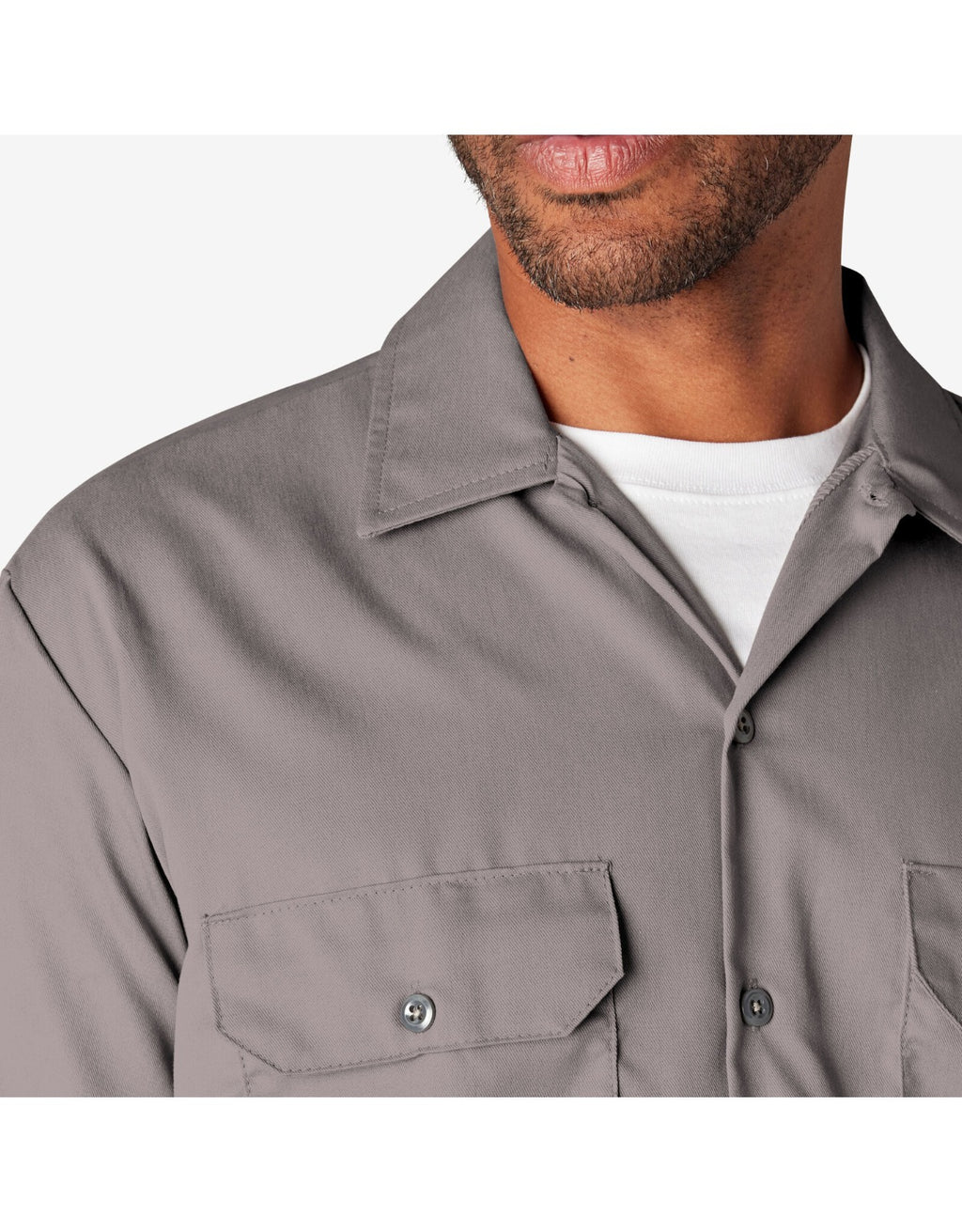 CAMISA DICKIES MANGA LARGA GRIS PLATA