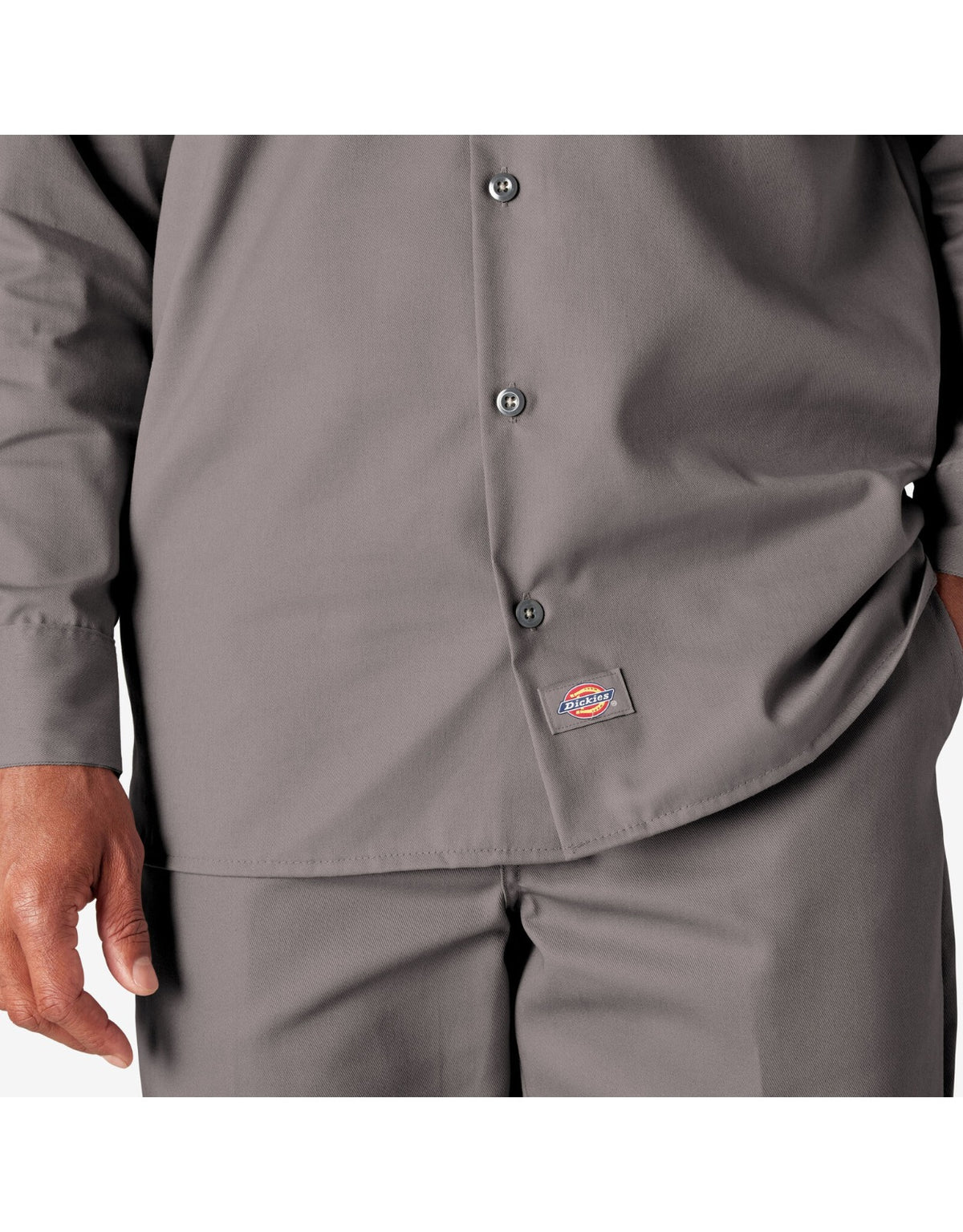 CAMISA DICKIES MANGA LARGA GRIS PLATA