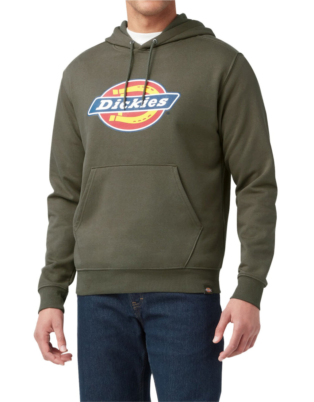 POLERA CON CAPUCHA DE FELPA LOGO FLEECE DICKIES HOMBRE -VERDE MILITAR