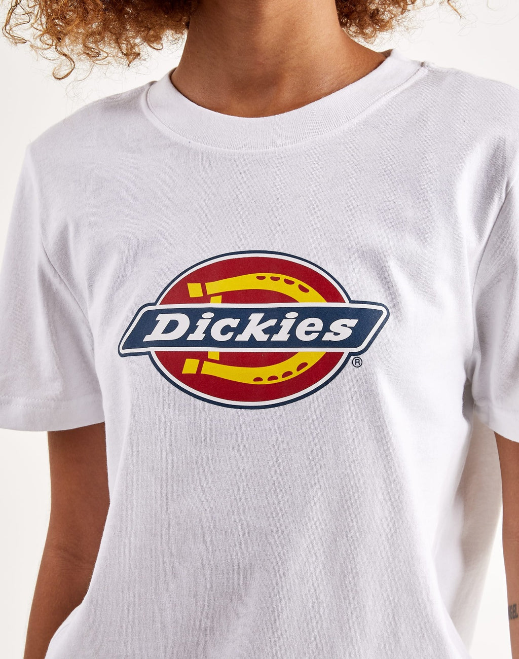 POLO LOGO DICKIES MUJER MAGA CORTA BLANCO CLASICO